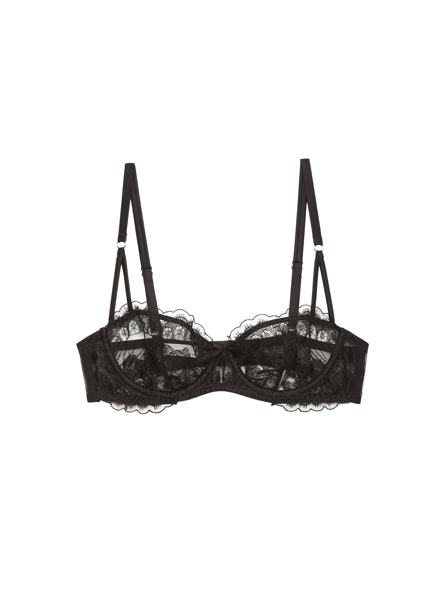 Fleur du Mal Black Mila Balconette Bra