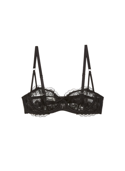 Fleur du Mal Black Mila Balconette Bra