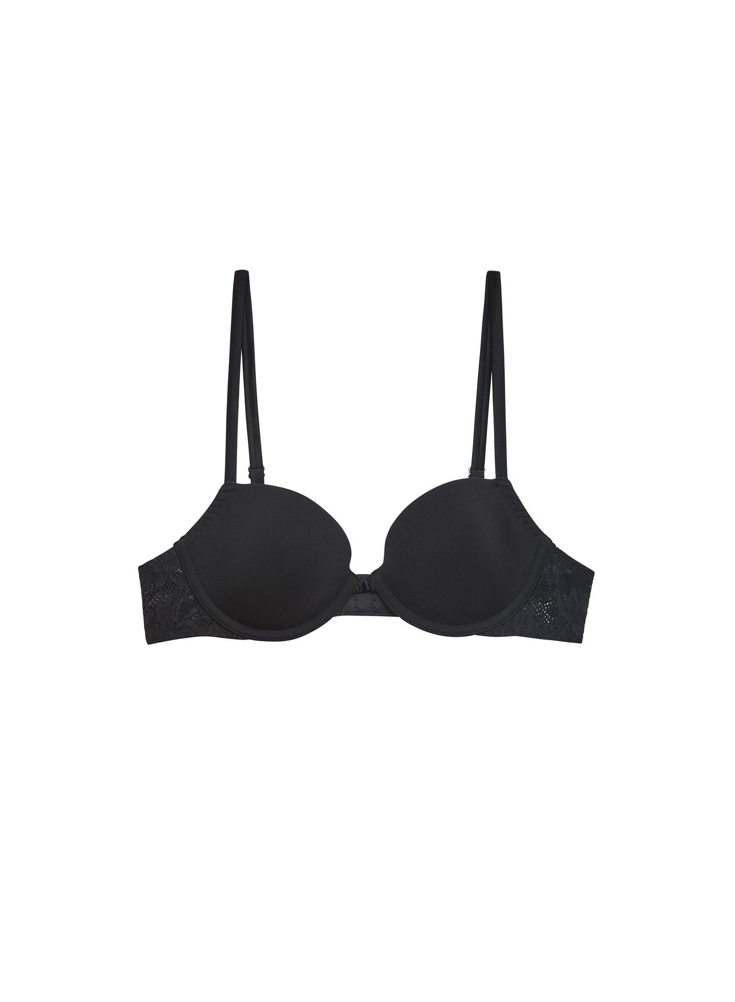 Fleur du Mal Black Le Stretch Lace Molded Demi Bra