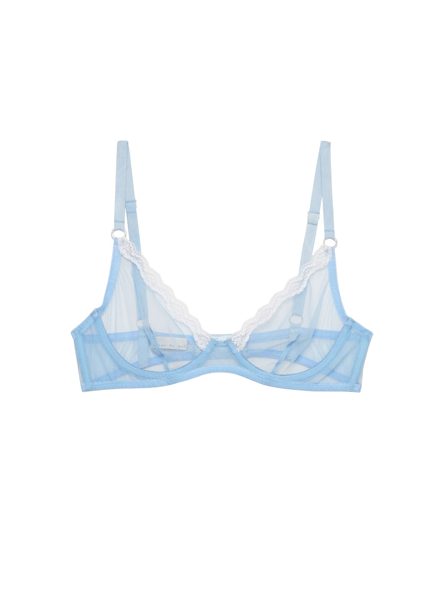 Fleur du Mal Light Blue Sheer Tulle Demi Bra