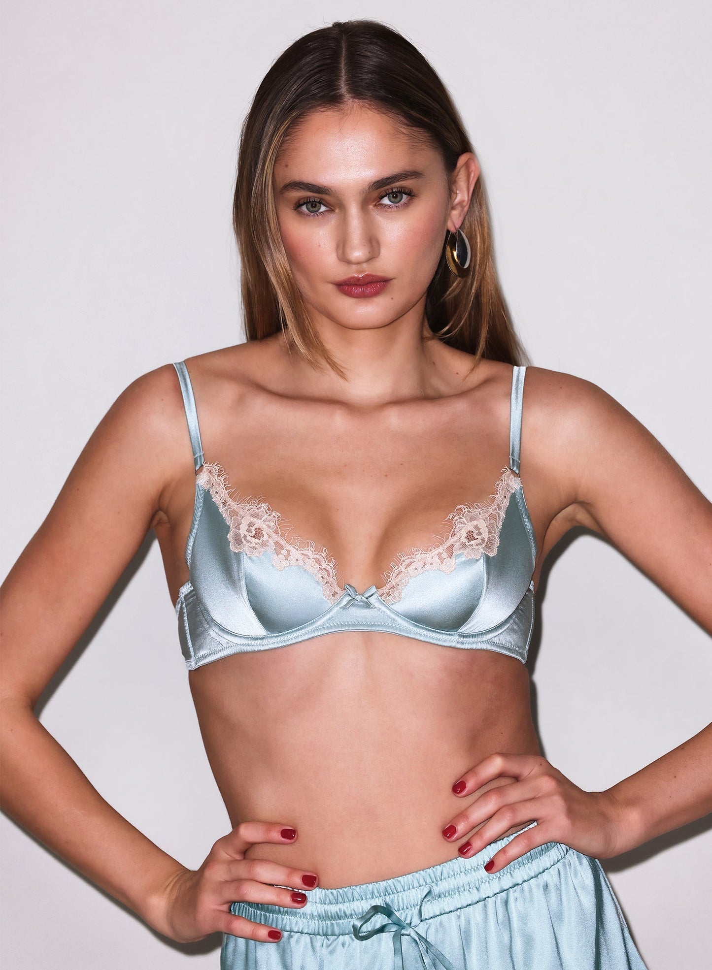 Fleur du Mal Frosted Mint Juliet Lace Demi Bra