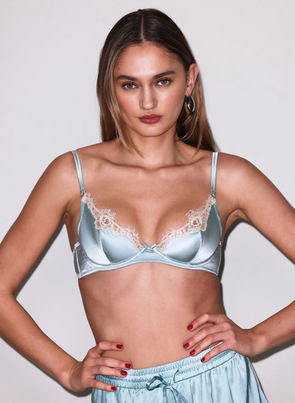 Fleur du Mal Frosted Mint Juliet Lace Demi Bra