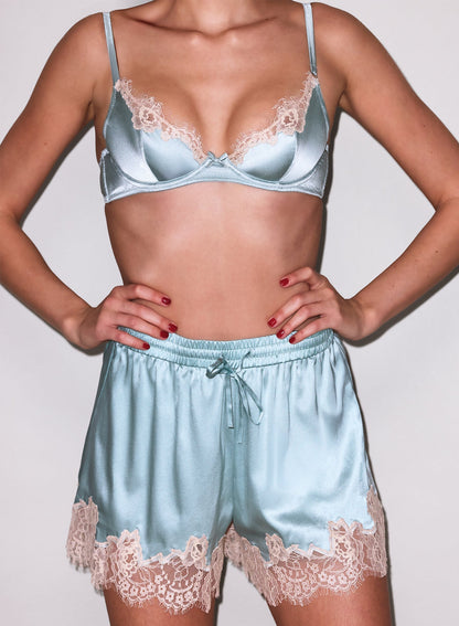 Fleur du Mal Frosted Mint Juliet Lace Demi Bra