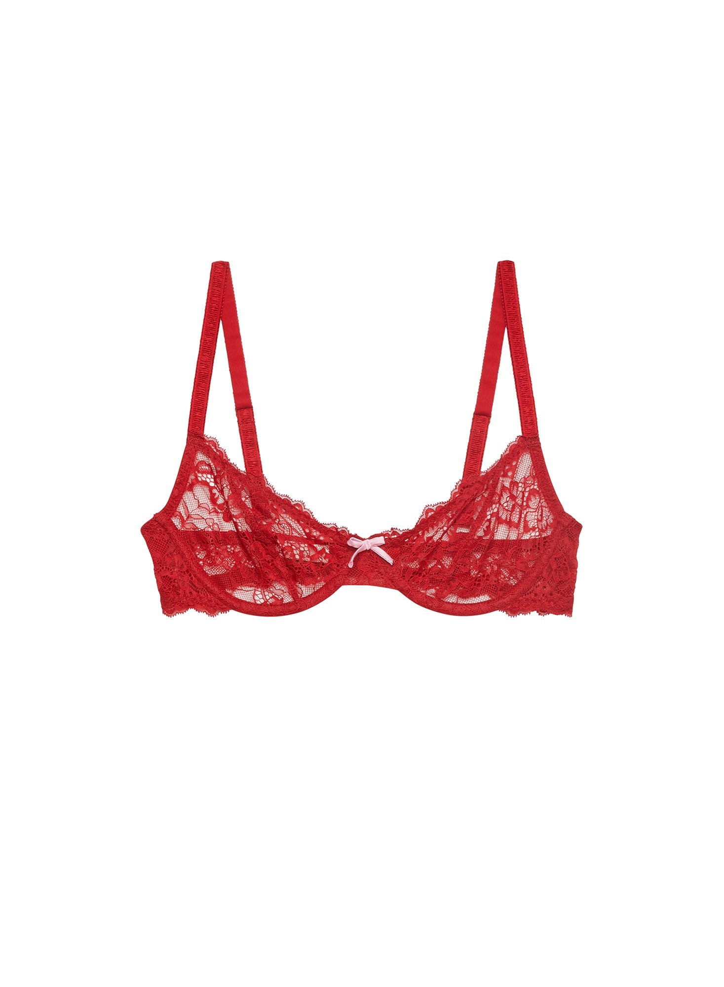 Fleur du Mal Red Bianca Lace Bra