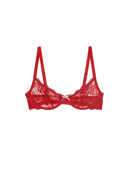 Fleur du Mal Red Bianca Lace Bra
