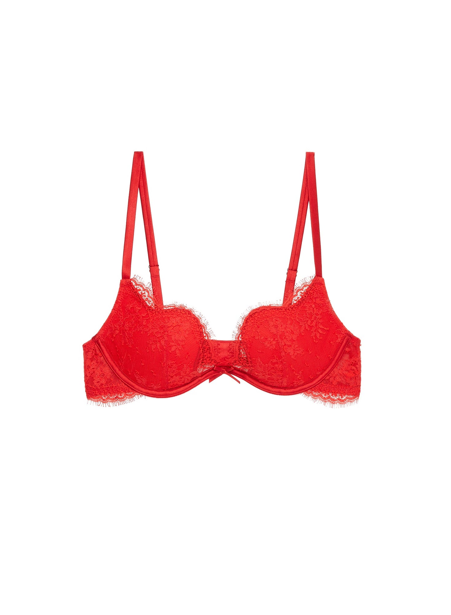 Fleur du Mal Red Frankie Lace Seduce U-Plunge Bra