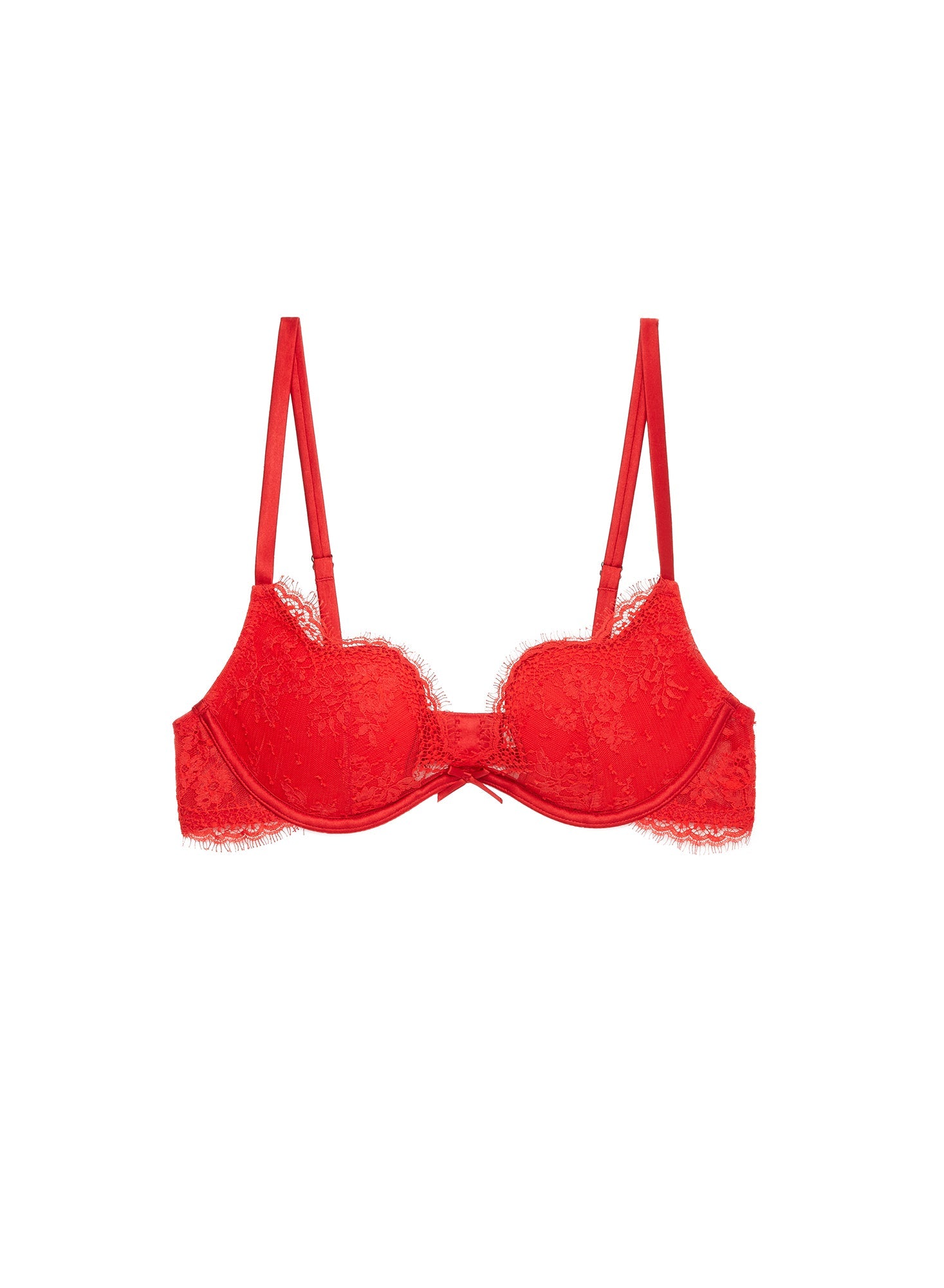 Fleur du Mal Red Frankie Lace Seduce U-Plunge Bra