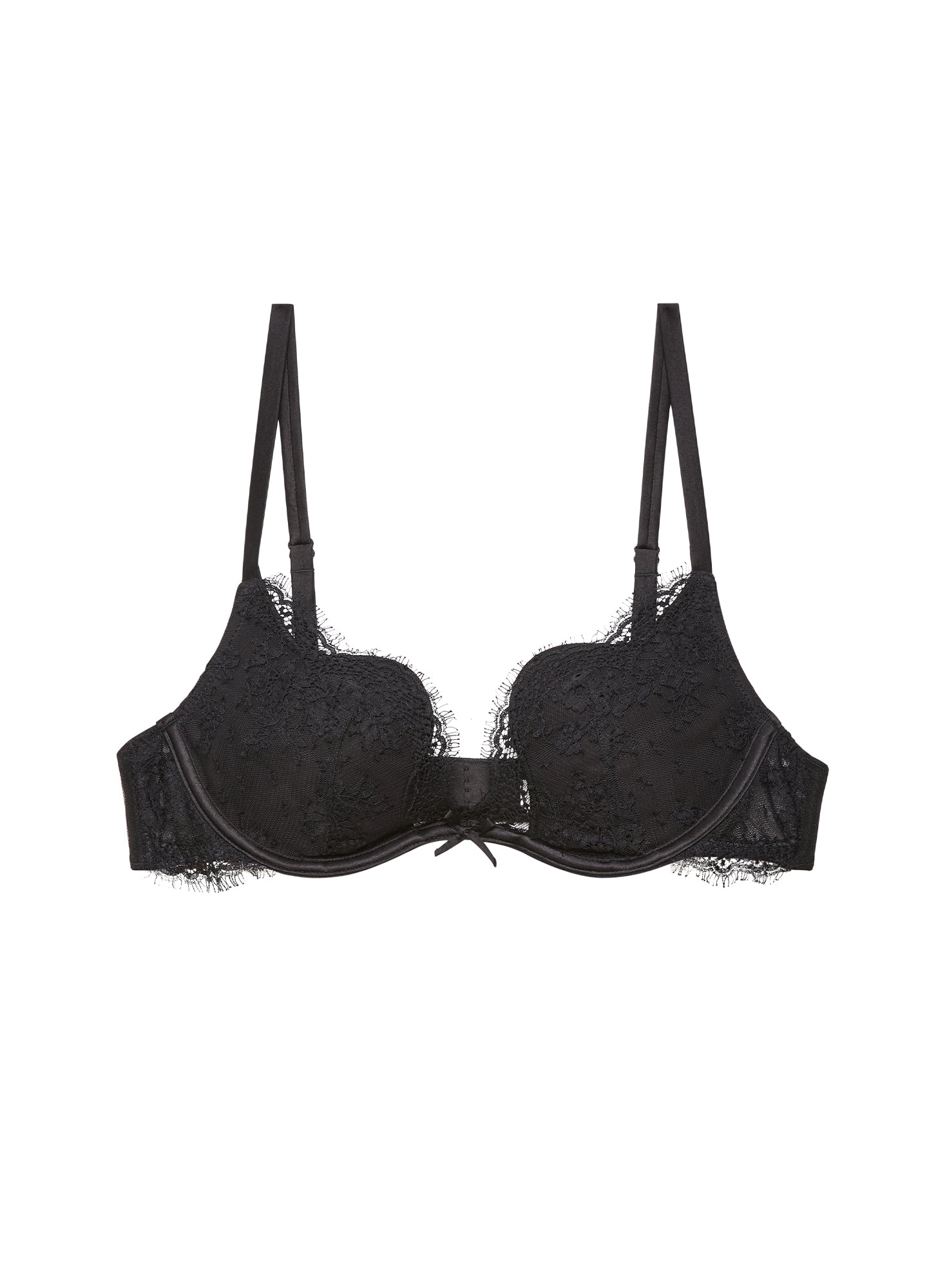 Fleur du Mal Black Frankie Lace Seduce U-Plunge Bra