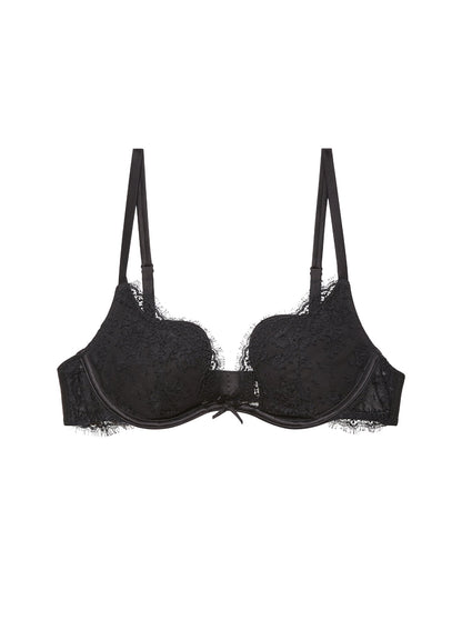 Fleur du Mal Black Frankie Lace Seduce U-Plunge Bra