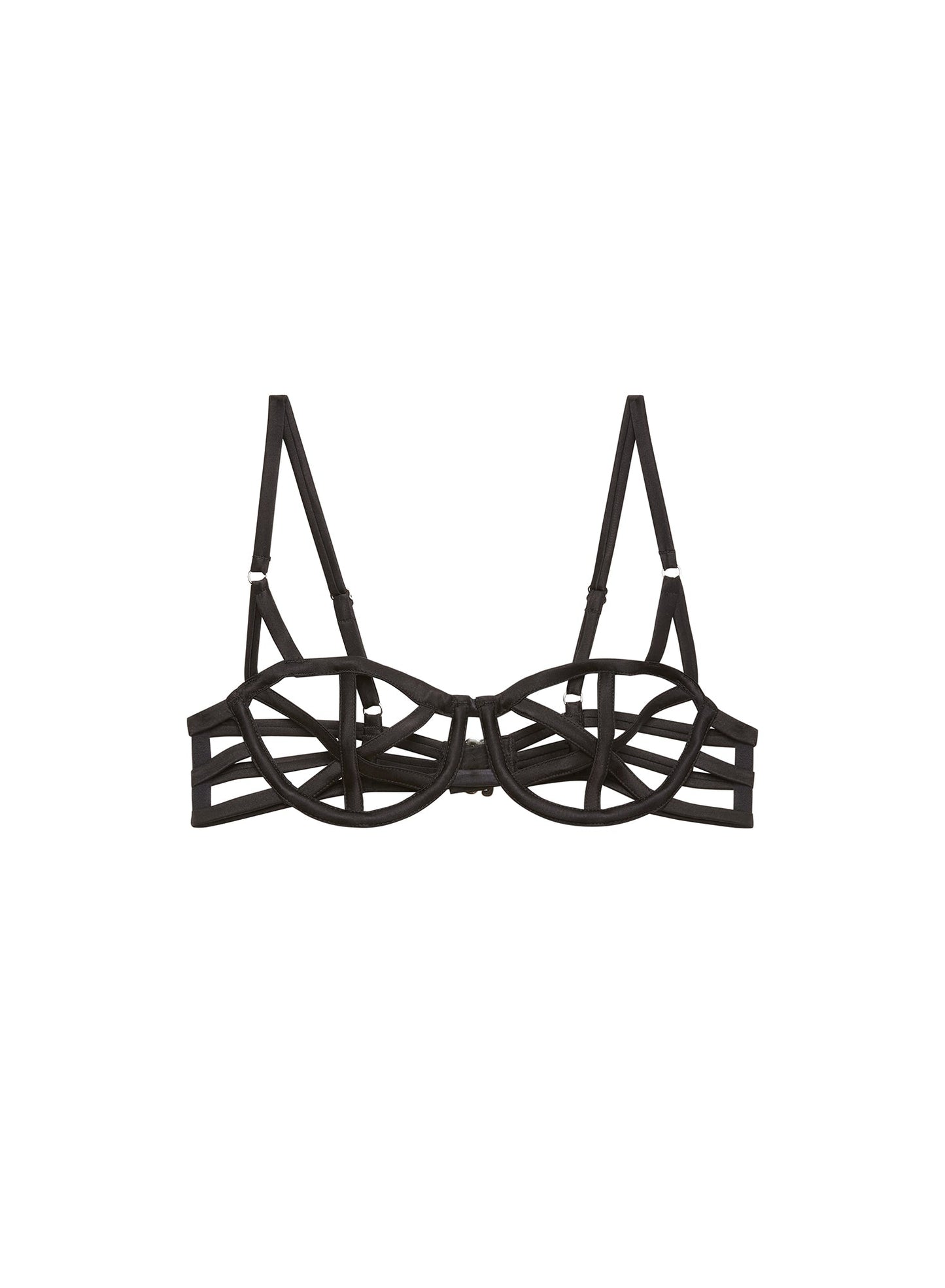 Fleur du Mal Black Caged Bra