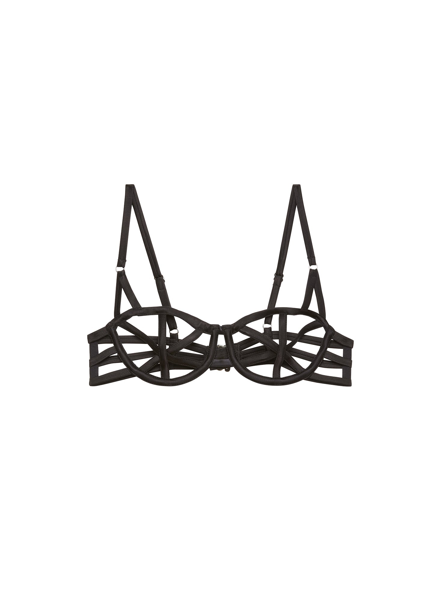 Fleur du Mal Black Caged Bra
