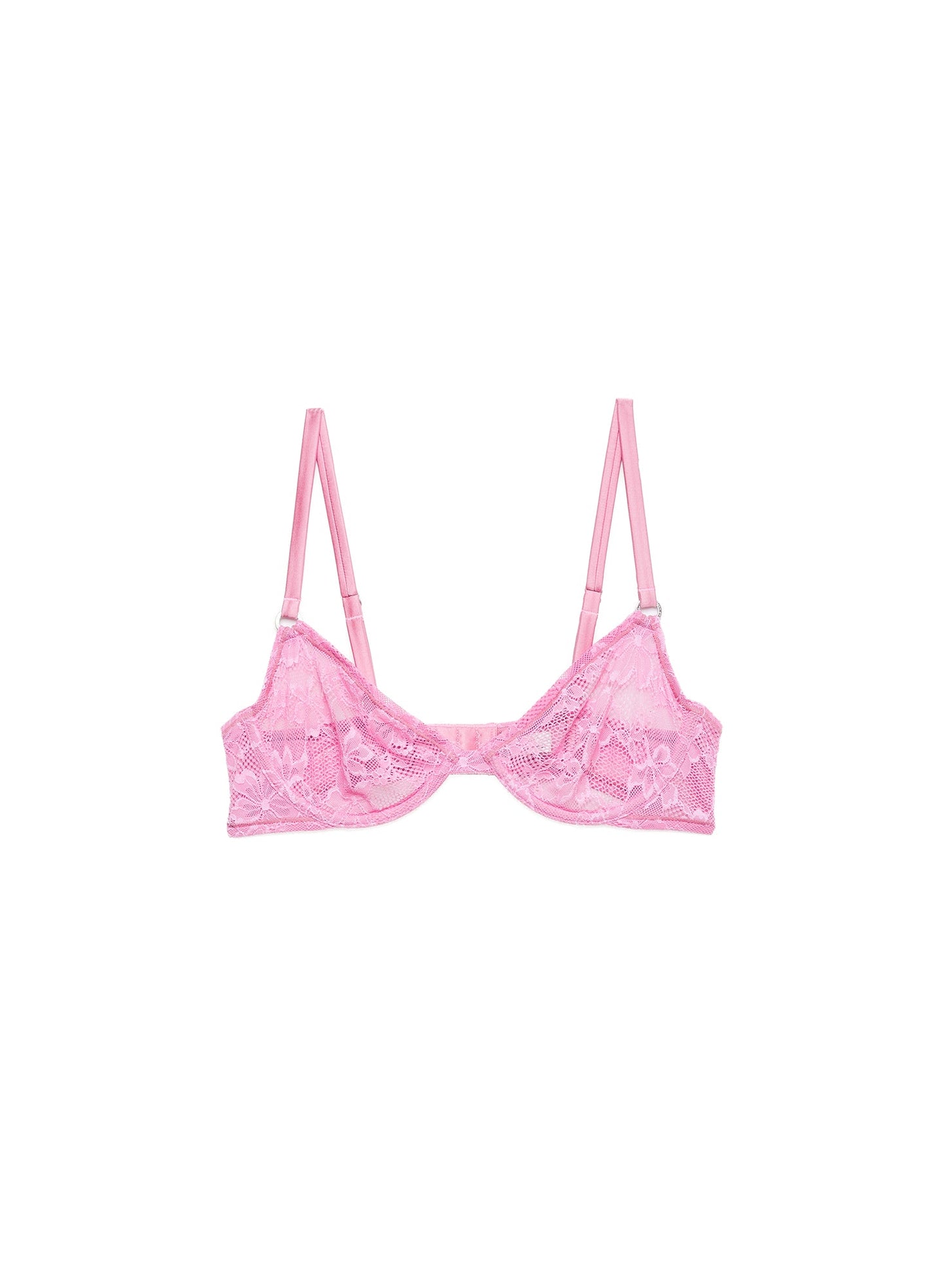 Fleur du Mal Bisou Pink Le Stretch Lace Demi Bra