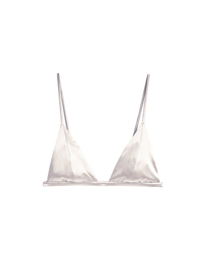 Fleur du Mal Ivory Luxe Triangle Bra