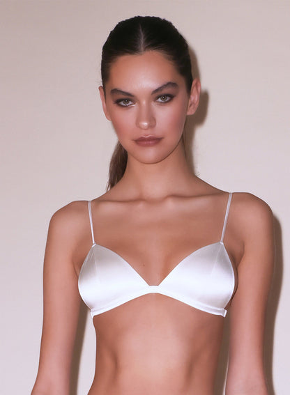 Fleur du Mal Ivory Molded Luxe Triangle Bra