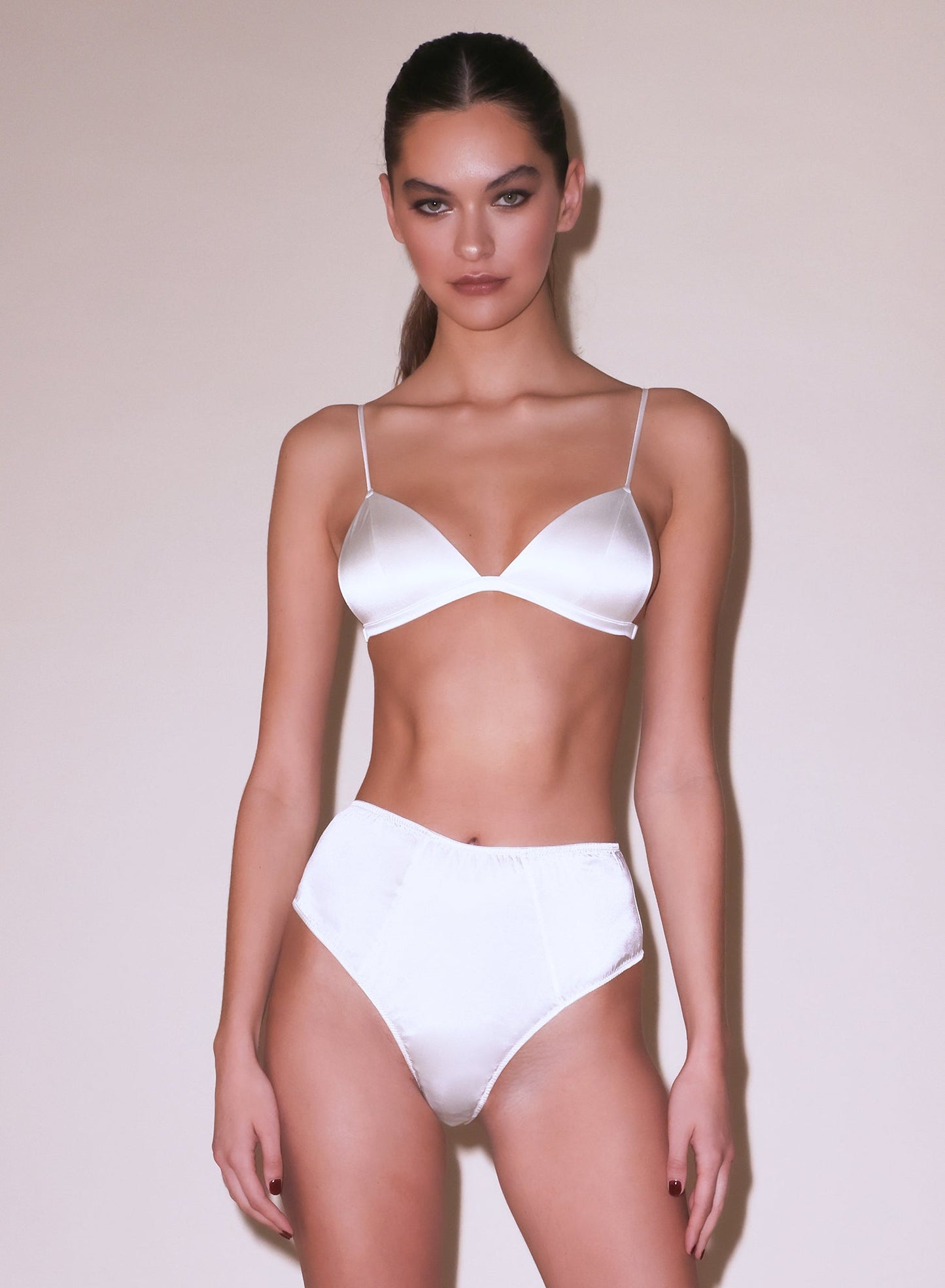 Fleur du Mal Ivory Molded Luxe Triangle Bra