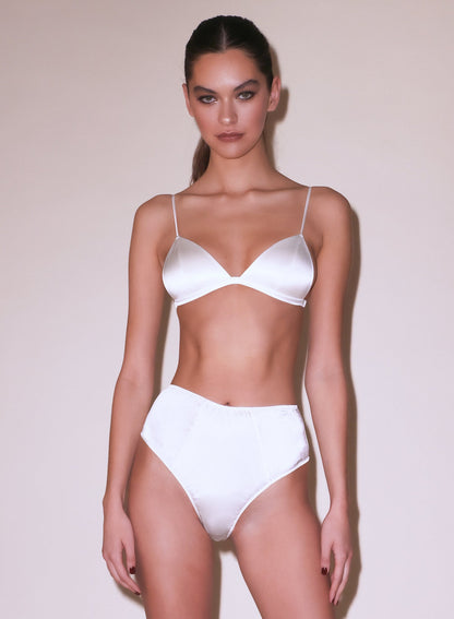 Fleur du Mal Ivory Molded Luxe Triangle Bra