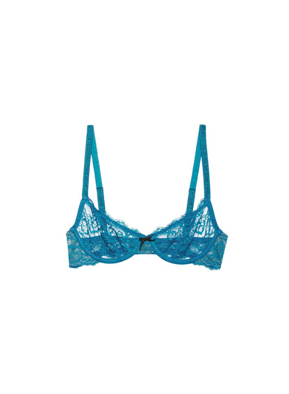 Fleur du Mal Aquamarine Bianca Lace Bra