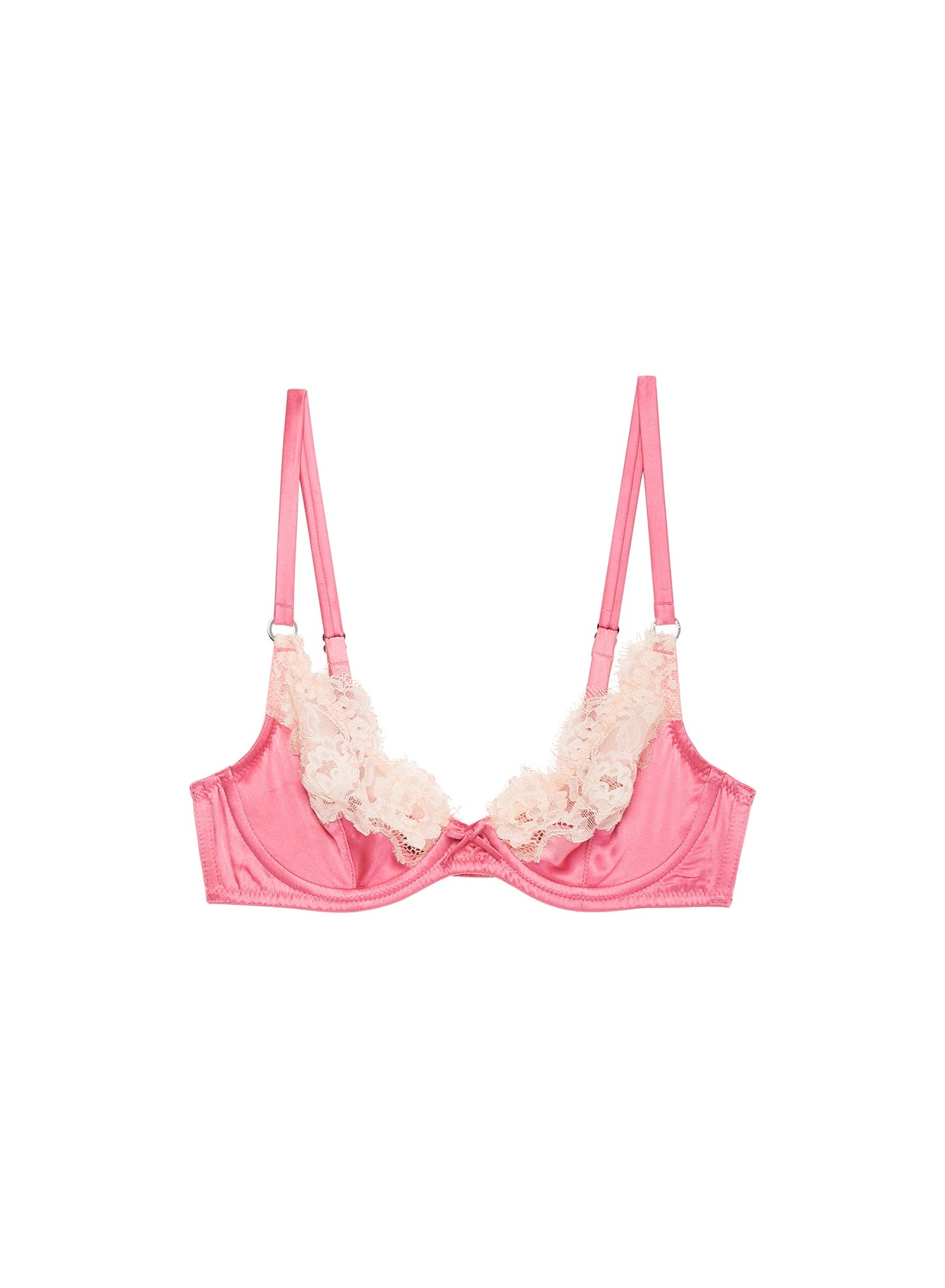 Fleur du Mal Pink Juliet Lace Demi Bra