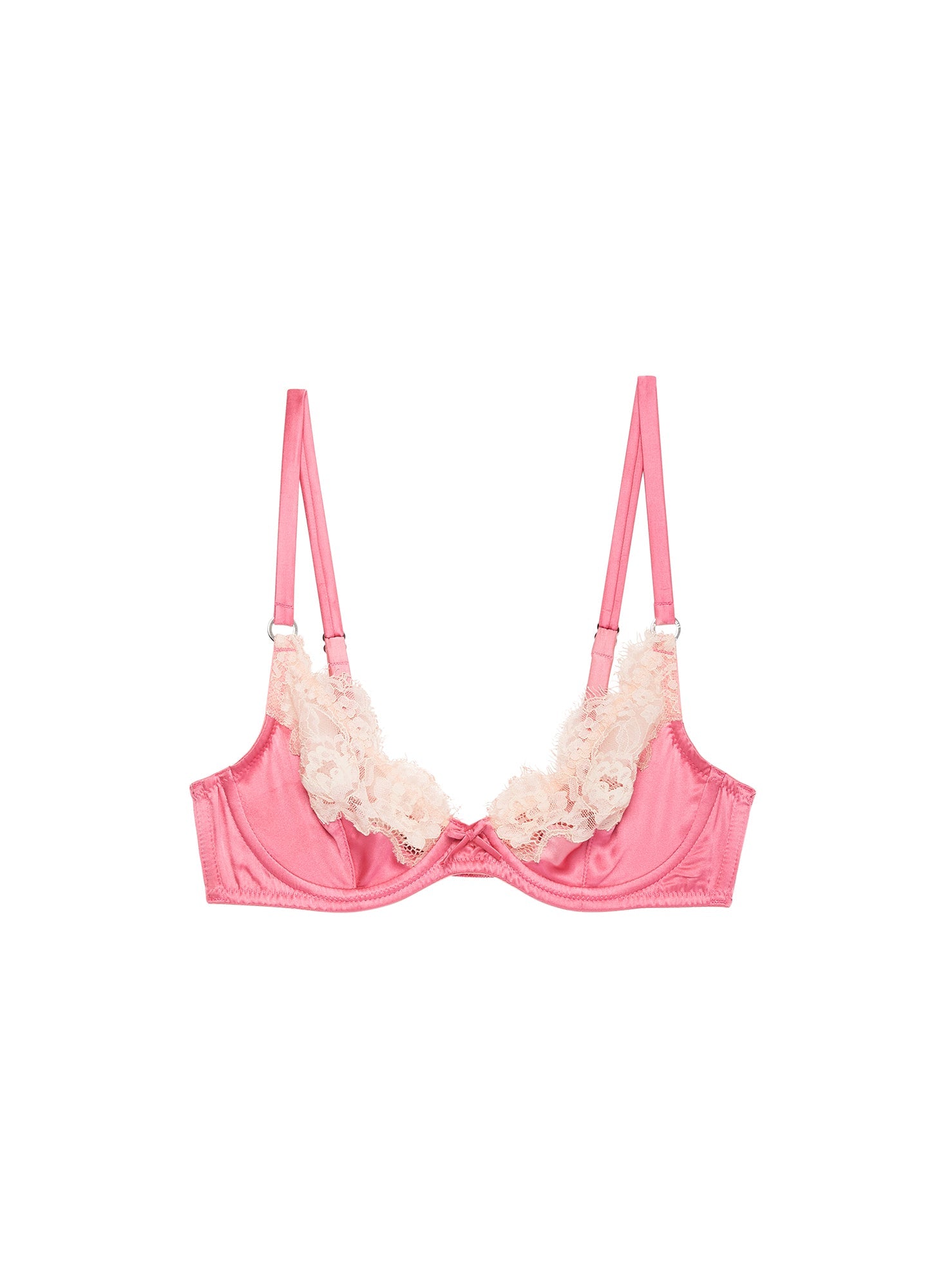 Fleur du Mal Pink Juliet Lace Demi Bra