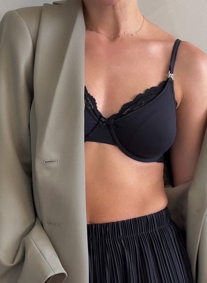 Fleur du Mal Black Charlotte Nursing Bra