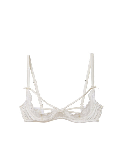 Fleur du Mal Ivory Charlotte Peekaboo Bra