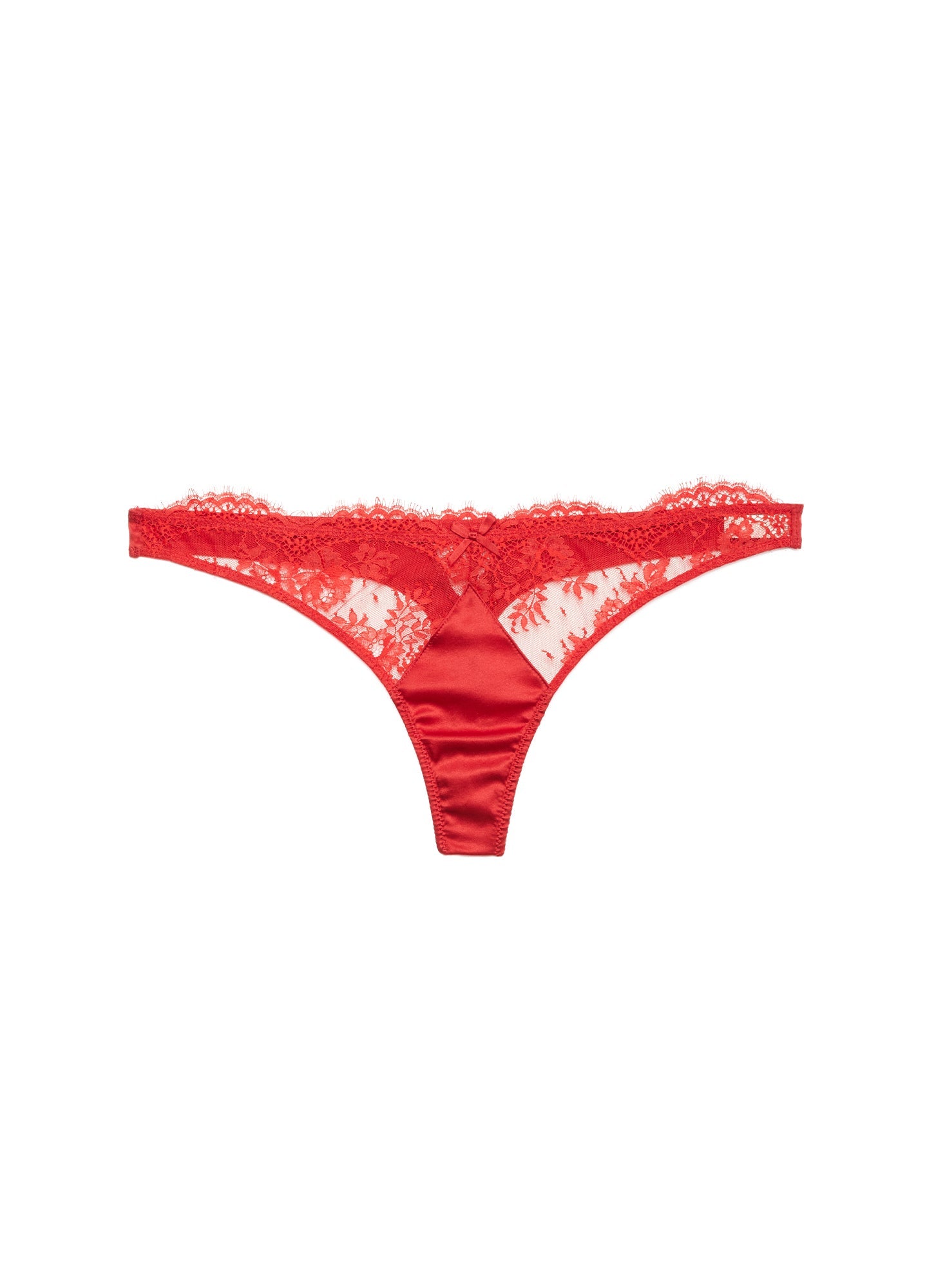 Fleur du Mal Red Frankie Lace Thong