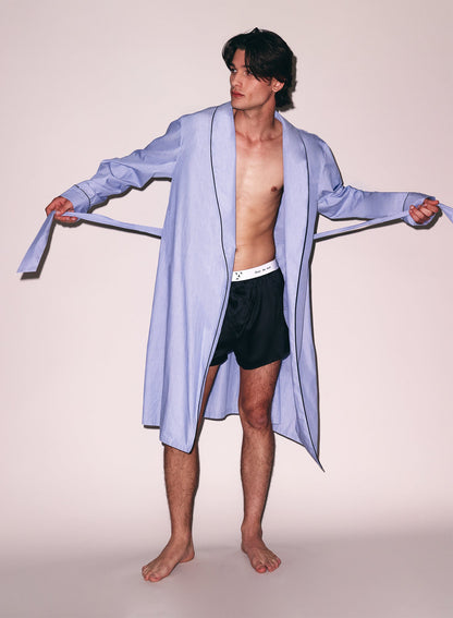 Fleur du Mal Pacific Blue Men's Poplin Robe