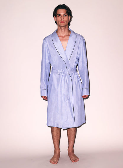 Fleur du Mal Pacific Blue Men's Poplin Robe