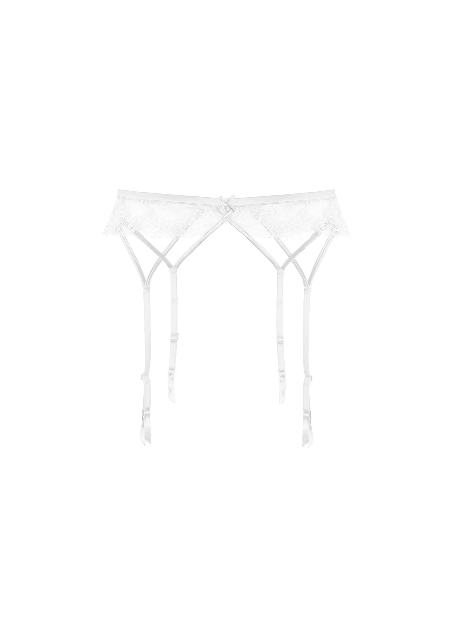 Fleur du Mal Ivory Frankie Lace Strappy Garter Belt