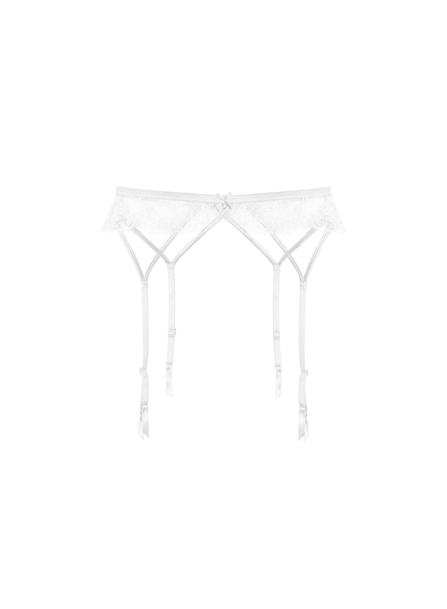 Fleur du Mal Ivory Frankie Lace Strappy Garter Belt