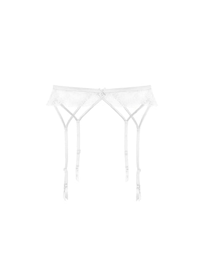 Fleur du Mal Ivory Frankie Lace Strappy Garter Belt