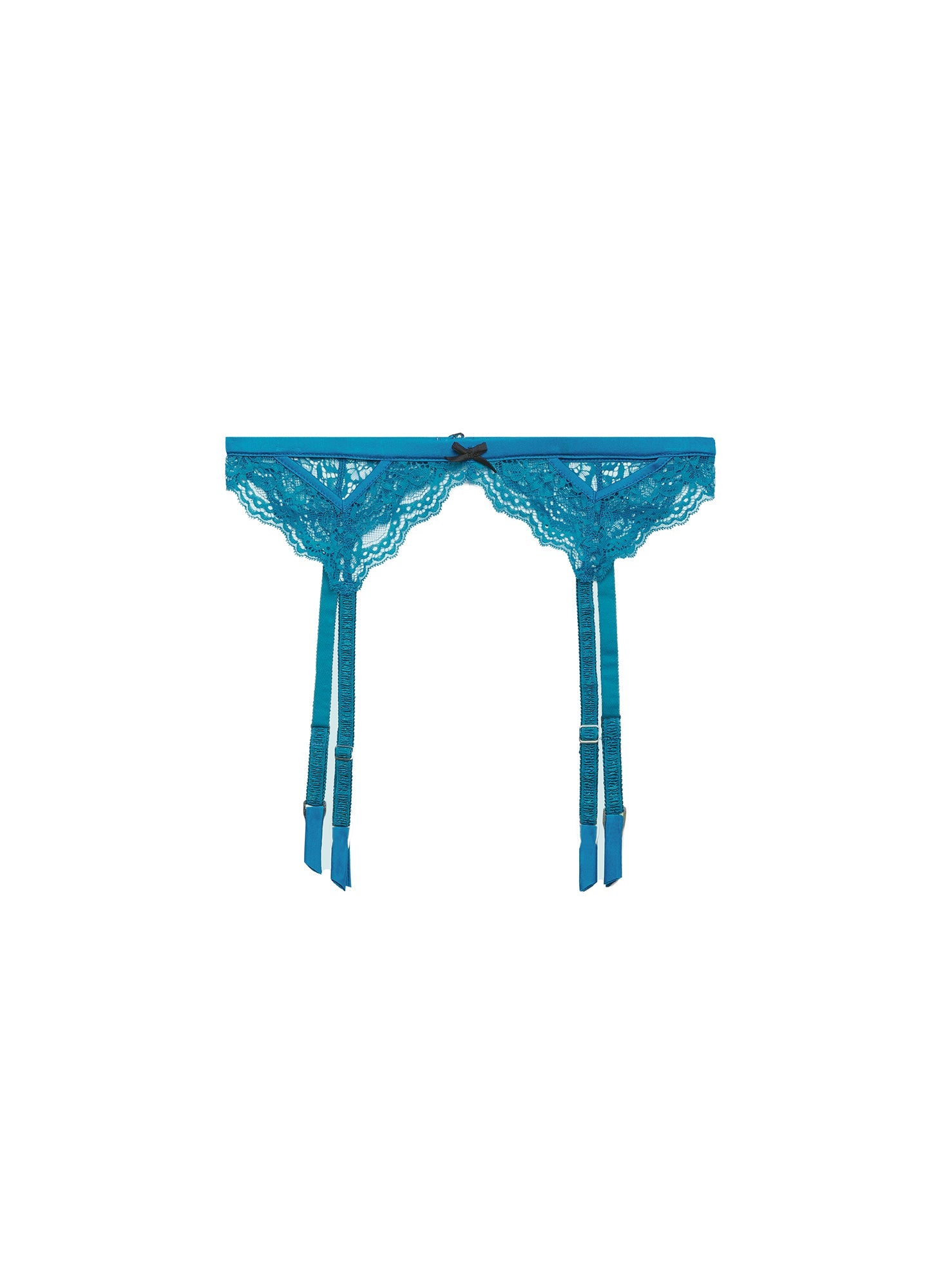 Fleur du Mal Aquamarine Bianca Lace Garter Belt