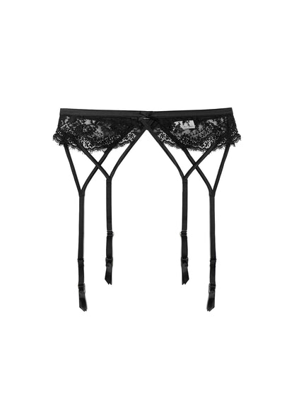Fleur du Mal Black Frankie Lace Strappy Garter Belt