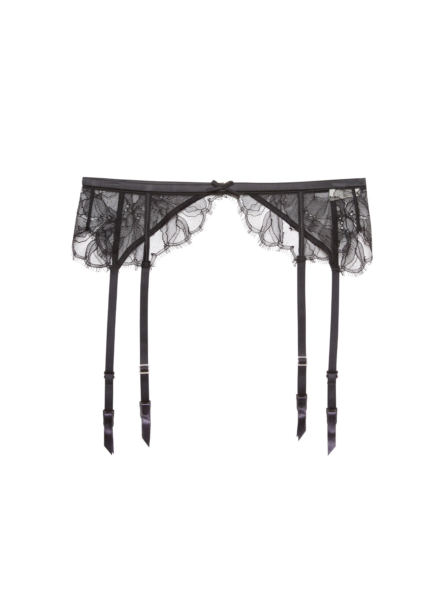 Fleur du Mal Black Sophia Lace Garter Belt