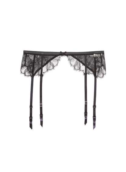 Fleur du Mal Black Sophia Lace Garter Belt