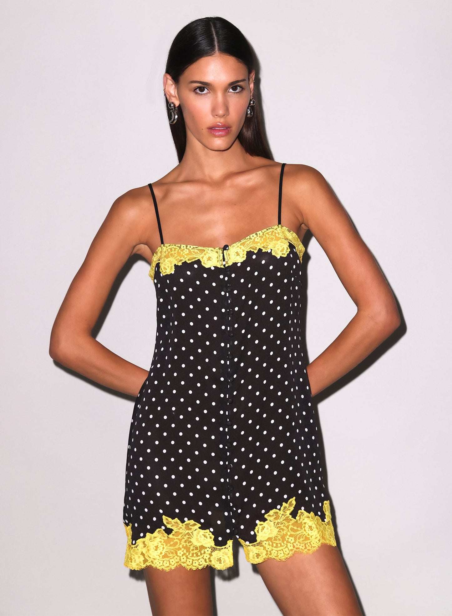 Fleur du Mal Small Dot Black Juliet Button Slip