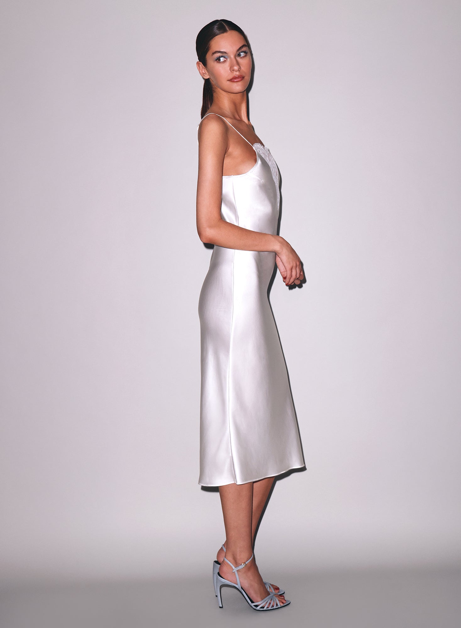 Fleur du Mal Ivory Frankie Lace Slip Dress