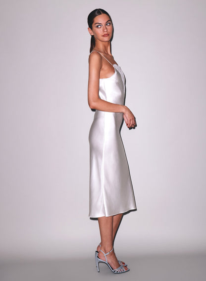 Fleur du Mal Ivory Frankie Lace Slip Dress