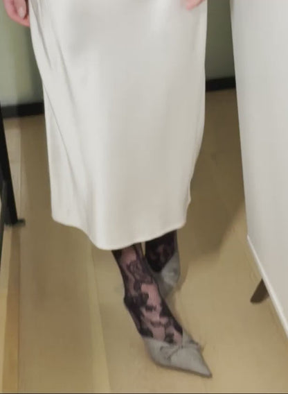 Fleur du Mal White Silk Cowl Slip Dress