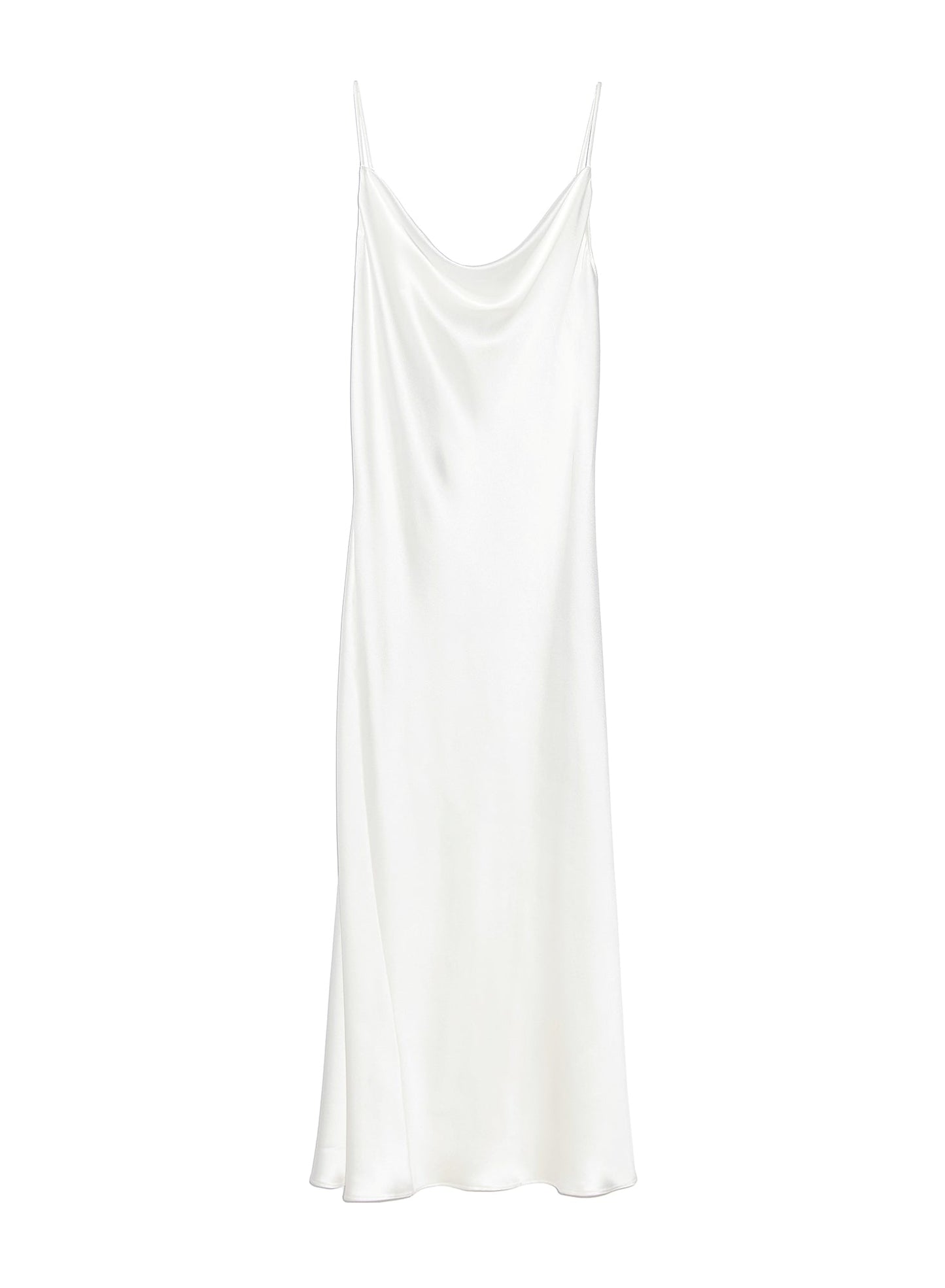 Fleur du Mal White Silk Cowl Slip Dress