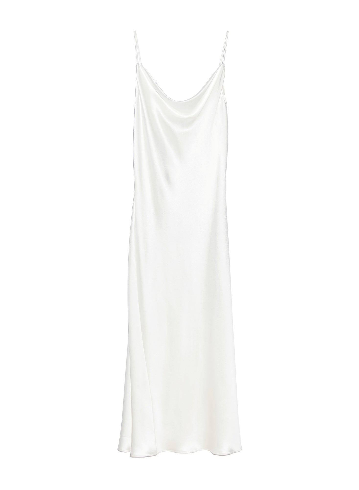 Fleur du Mal White Silk Cowl Slip Dress