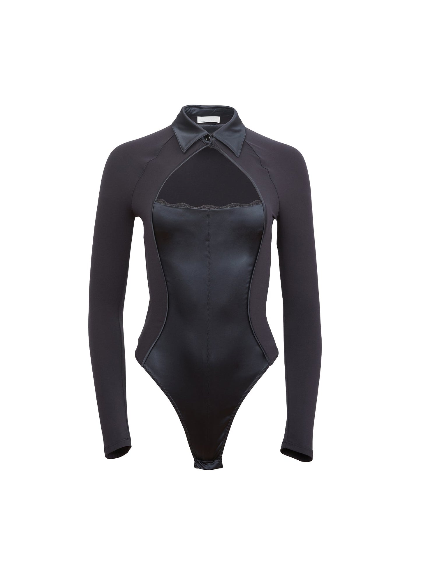 Fleur du Mal Black Decollété Bodysuit