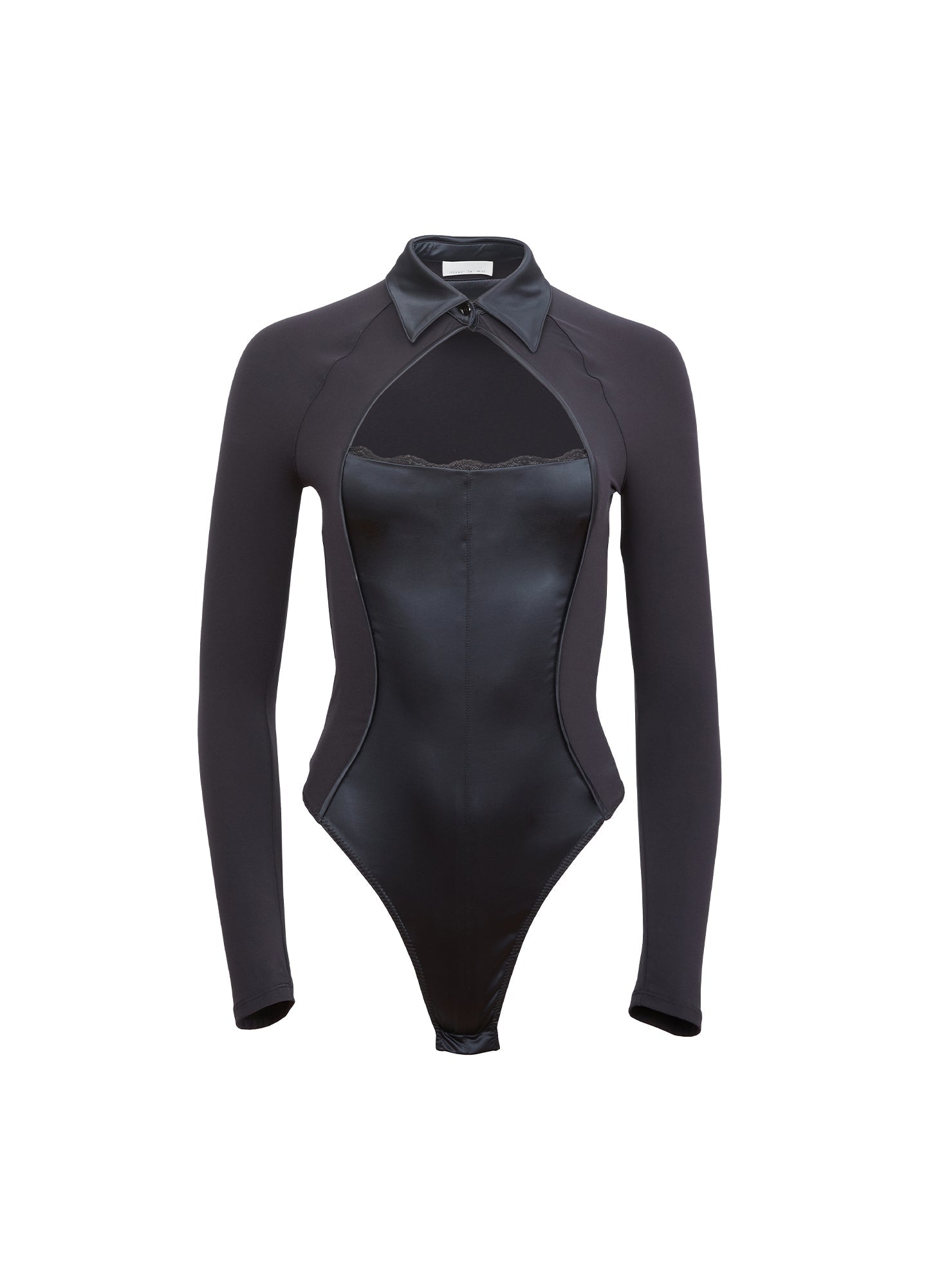 Fleur du Mal Black Decollété Bodysuit