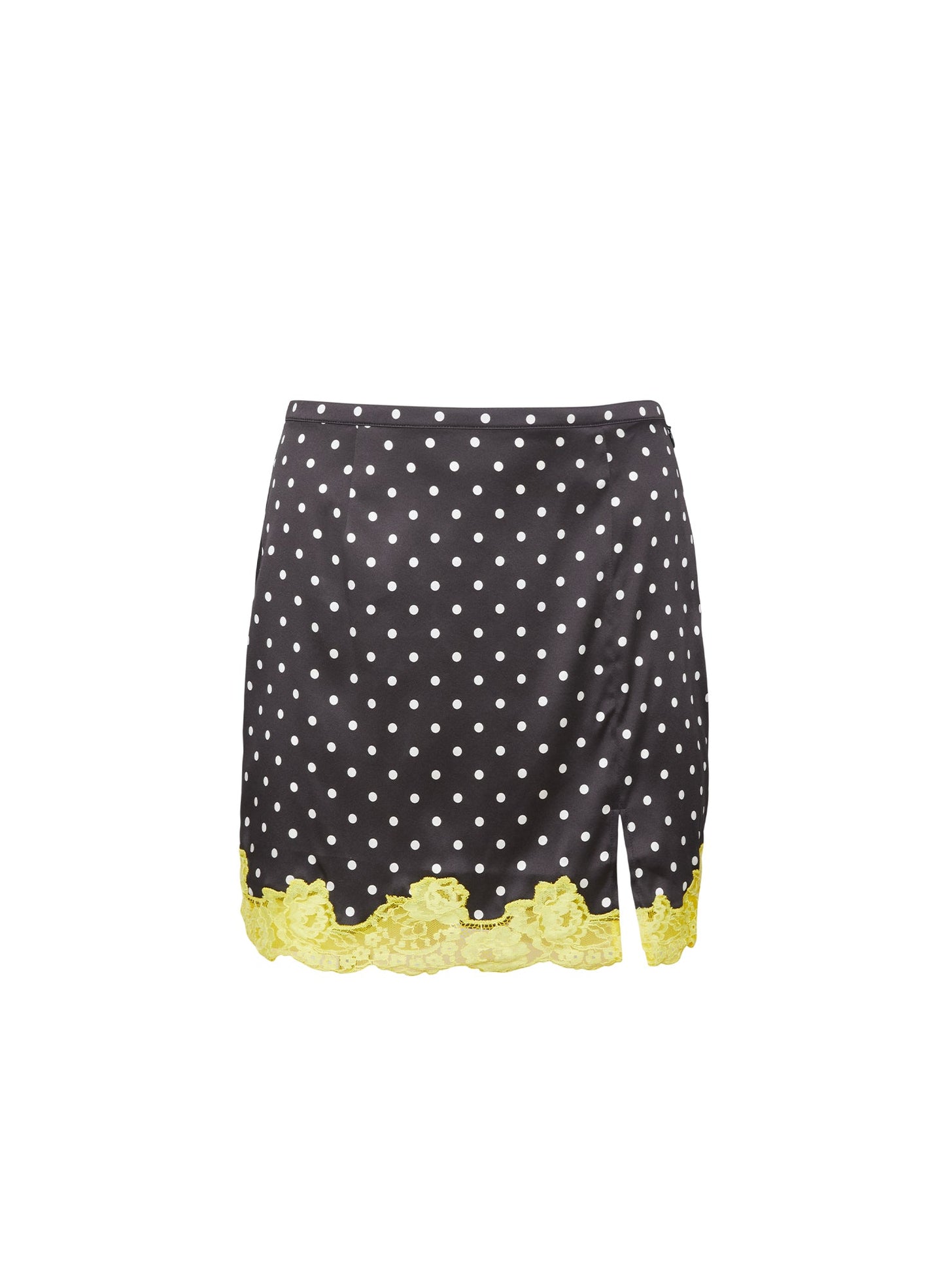 Fleur du Mal Small Dot Black Juliet Lace Slip Skirt