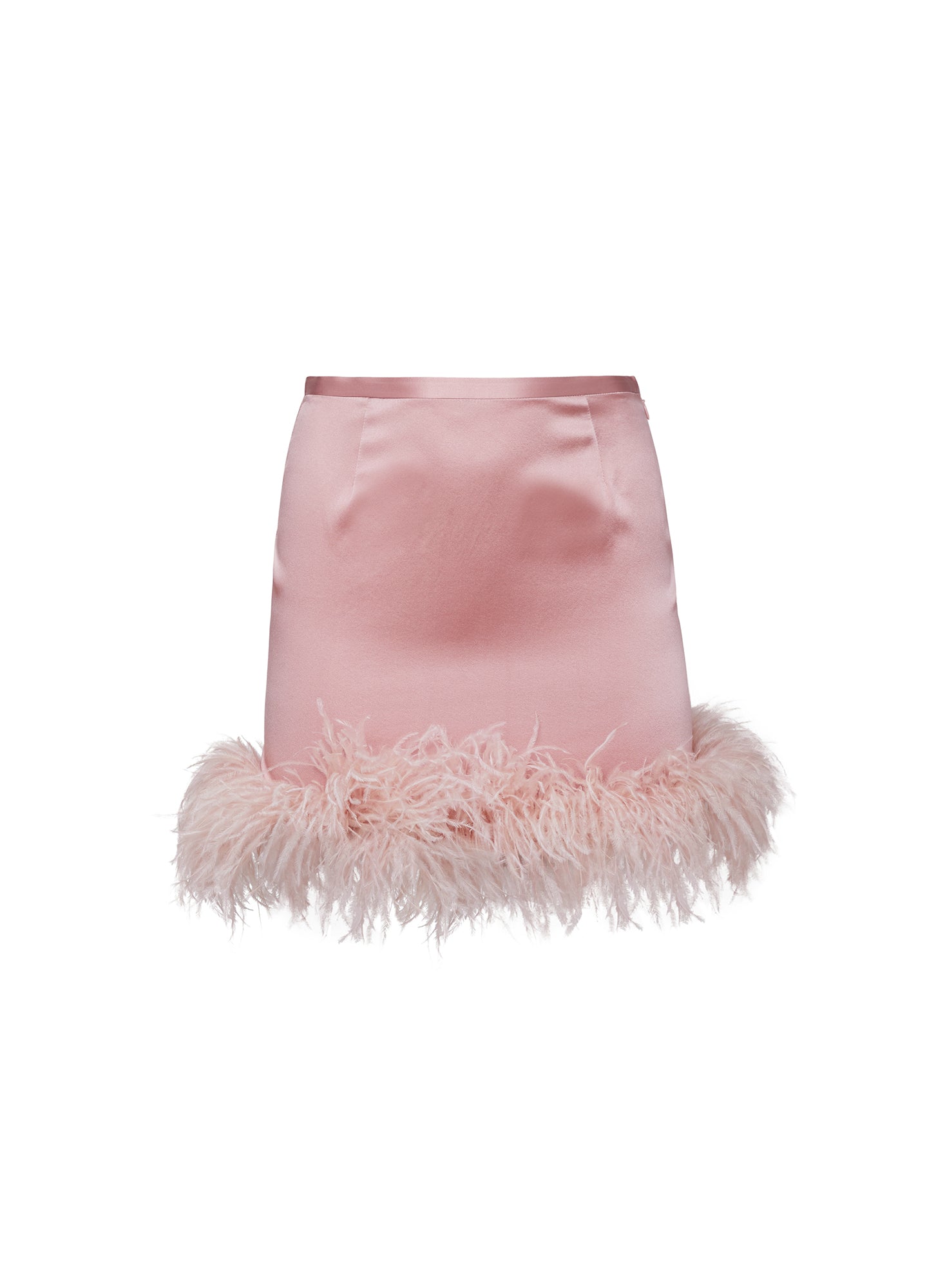 Fleur du Mal Rose Pink Feather Mini Skirt