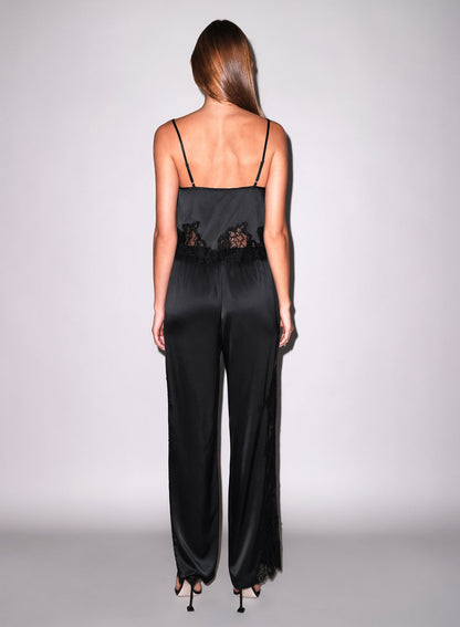 Fleur du Mal Black Juliet Silk & Lace Pant