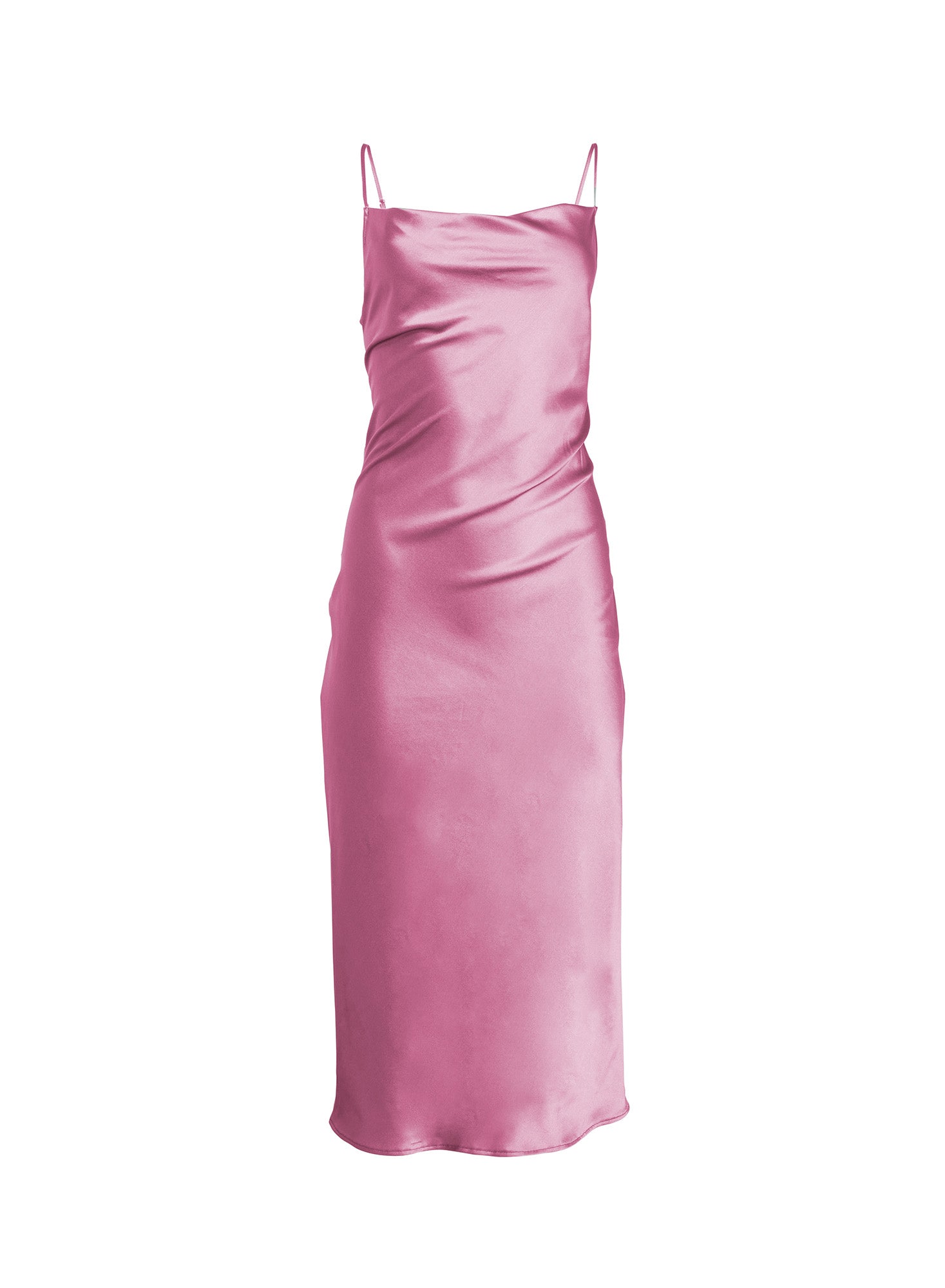 Fleur du Mal Pink Rosewood Silk Cowl Slip Dress