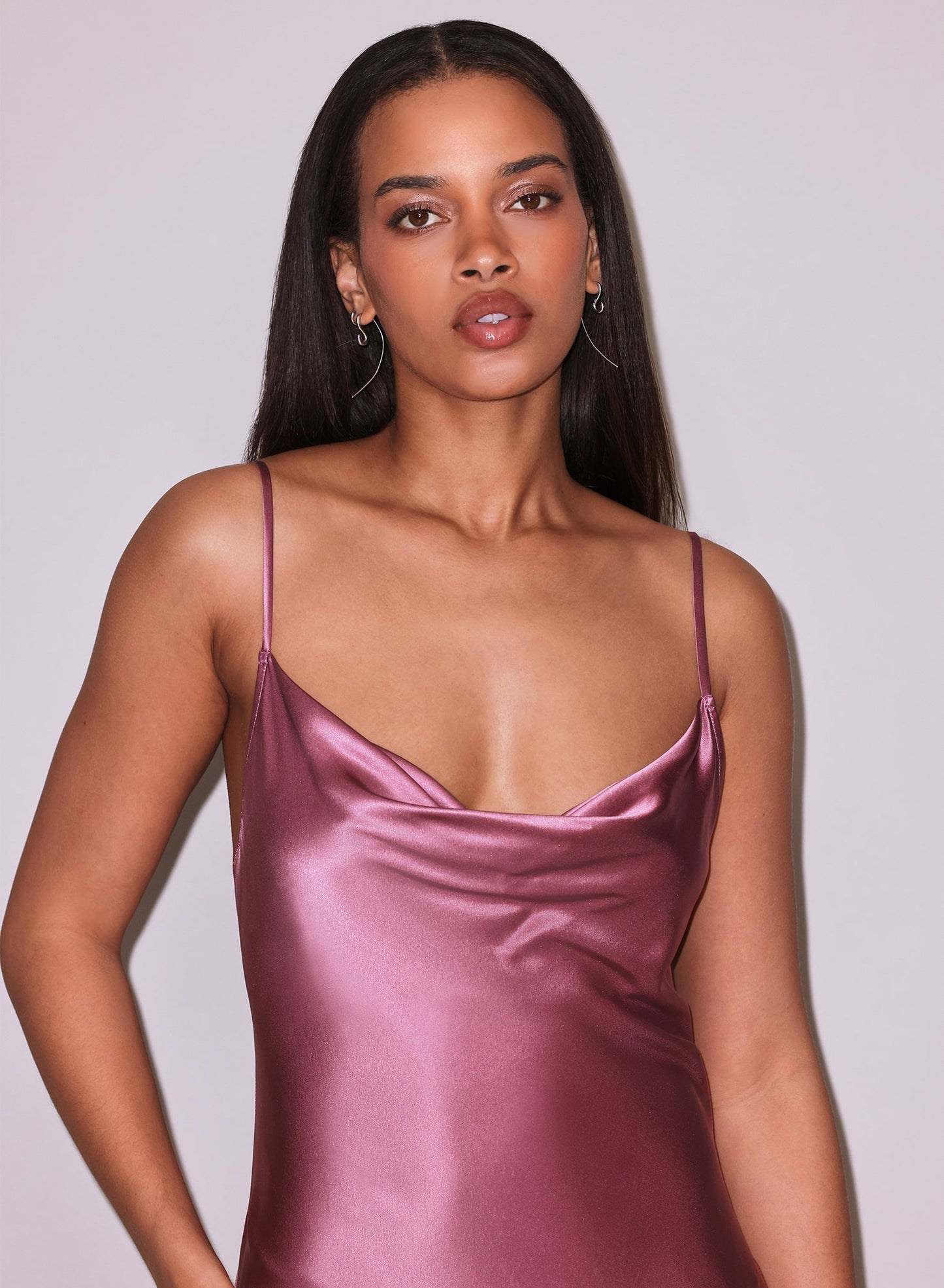 Fleur du Mal Pink Rosewood Silk Cowl Slip Dress