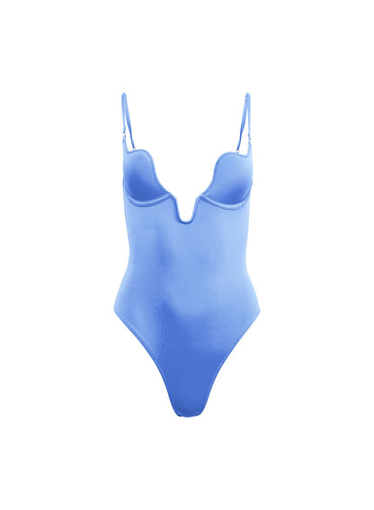 Fleur du Mal Mediterranean Blue Seduce U-Plunge One Piece