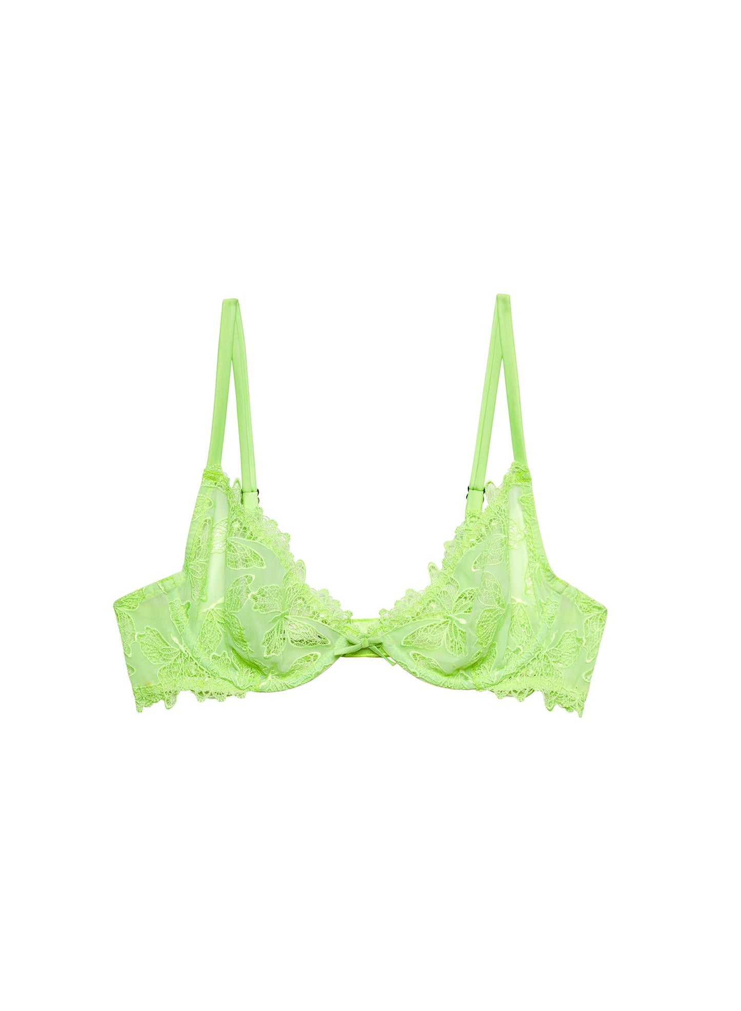 Fleur du Mal Light Neon Green Papillon Demi Bra